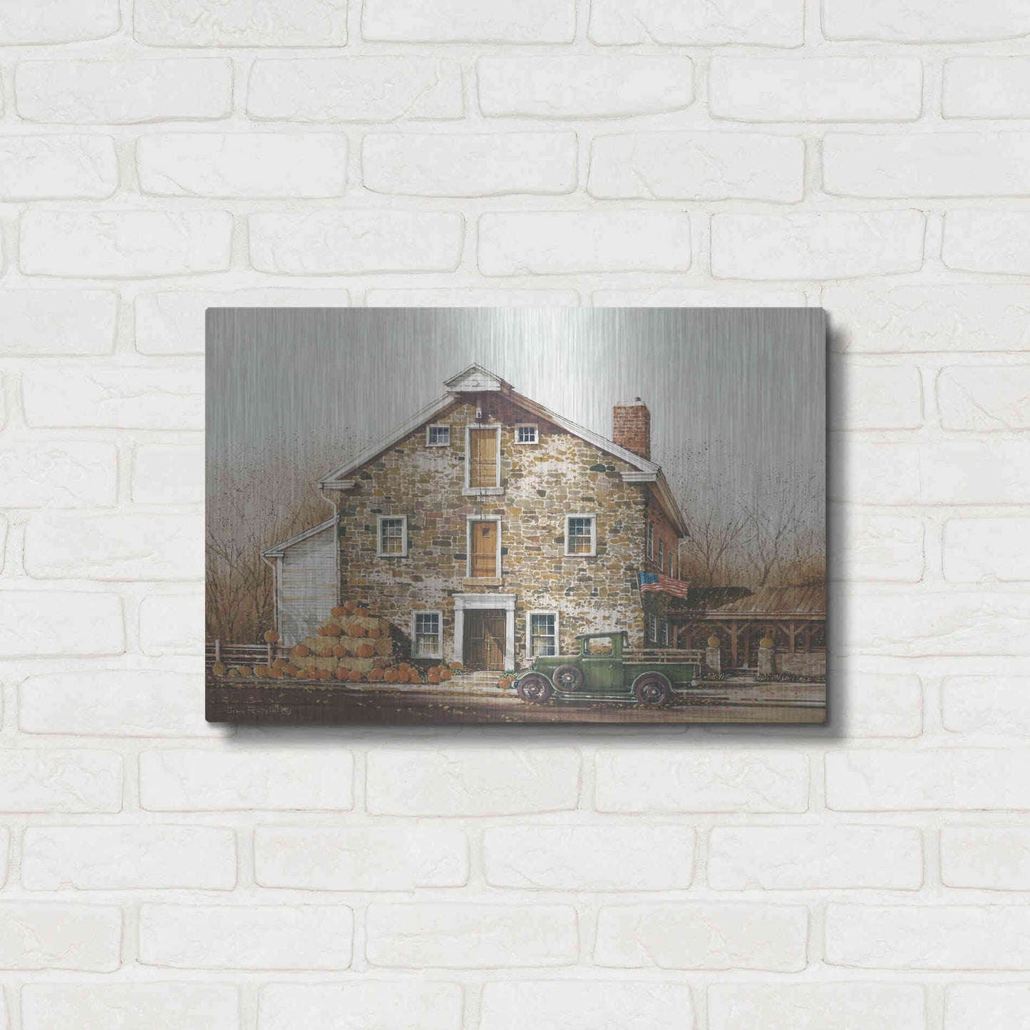 Luxe Metal Art 'Fall is in the Air' by John Rossini, Metal Wall Art,24x16