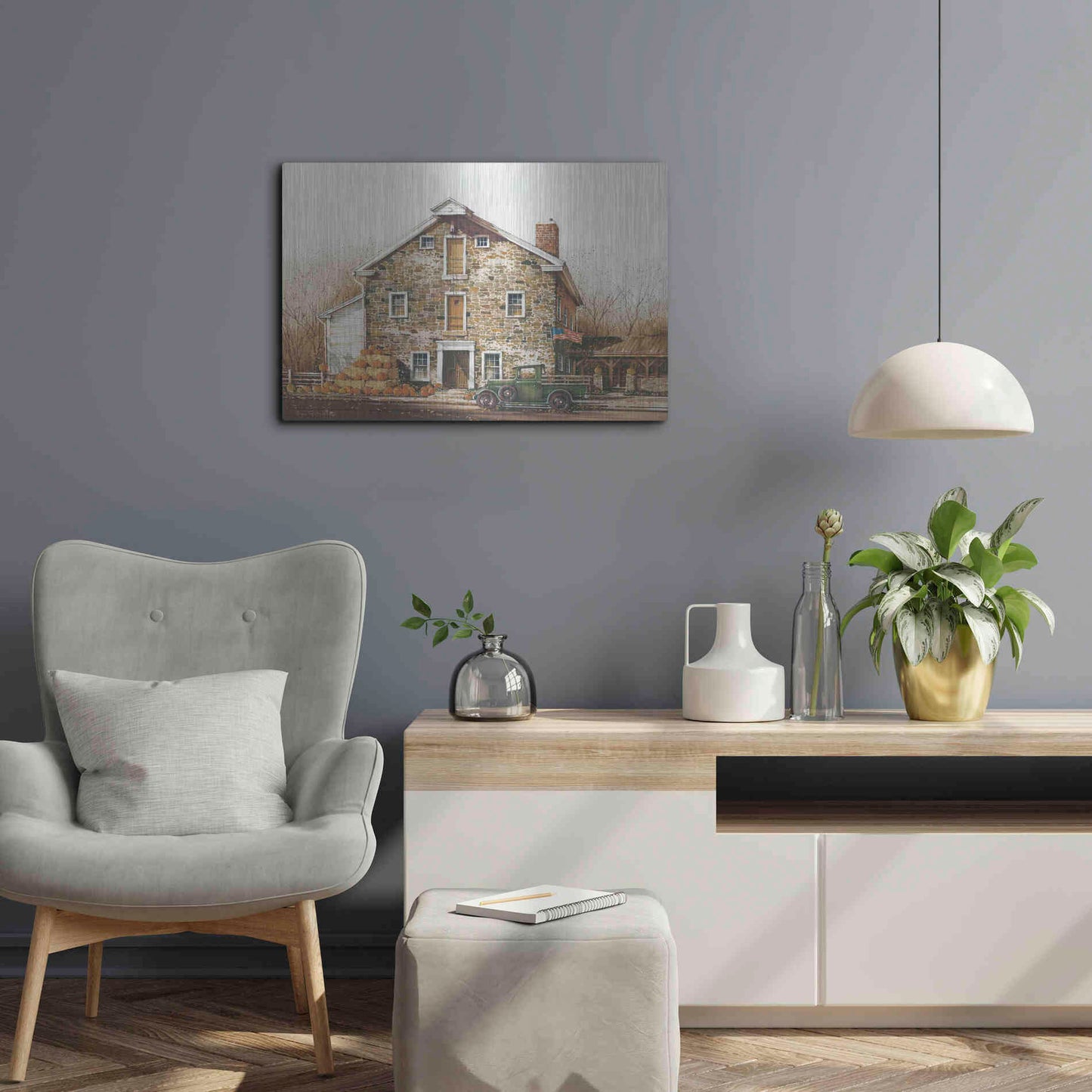 Luxe Metal Art 'Fall is in the Air' by John Rossini, Metal Wall Art,24x16