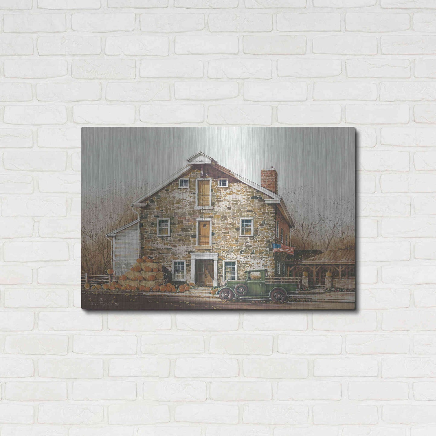 Luxe Metal Art 'Fall is in the Air' by John Rossini, Metal Wall Art,36x24