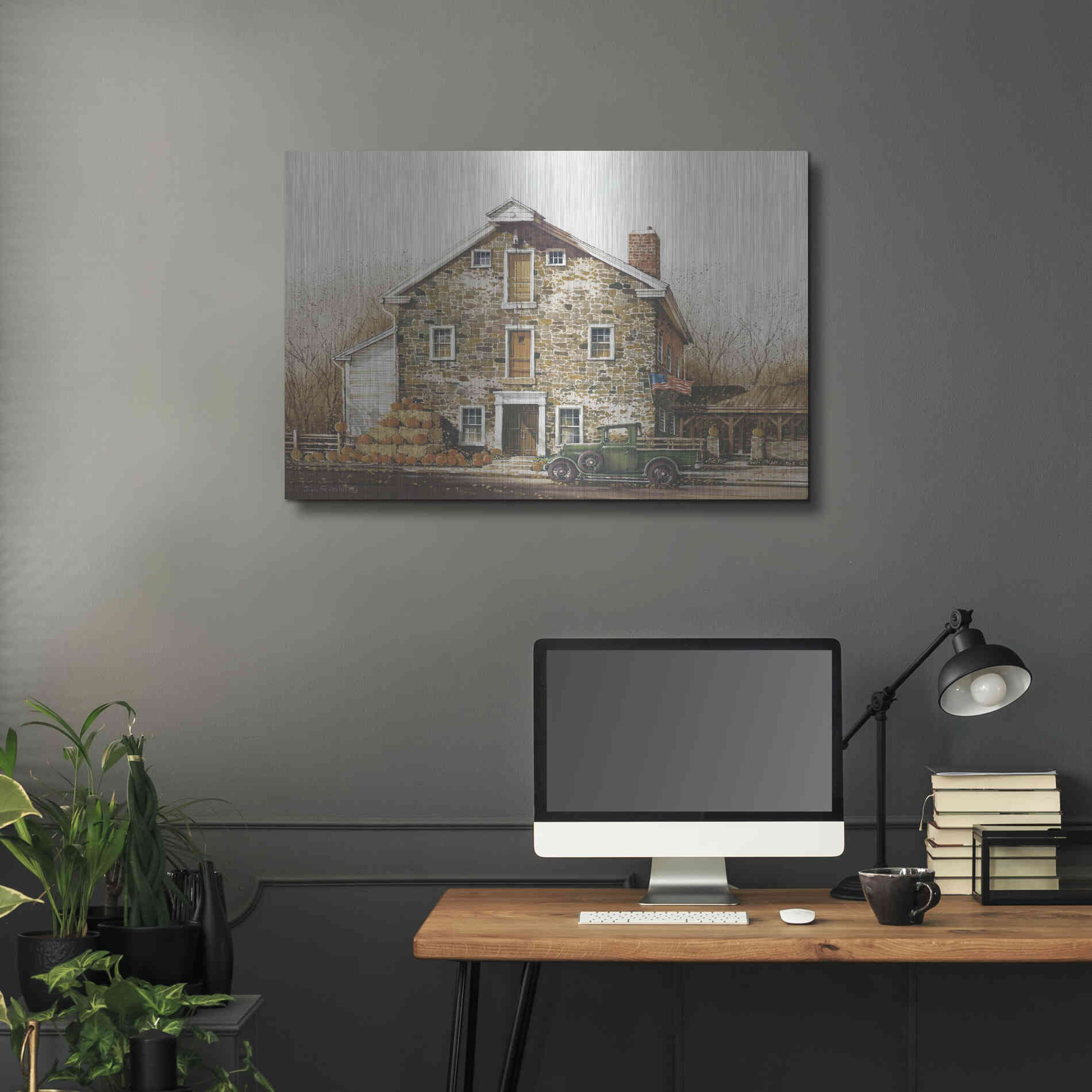 Luxe Metal Art 'Fall is in the Air' by John Rossini, Metal Wall Art,36x24