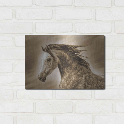 Luxe Metal Art 'Addie Gray' by Kari Brooks, Metal Wall Art,16x12