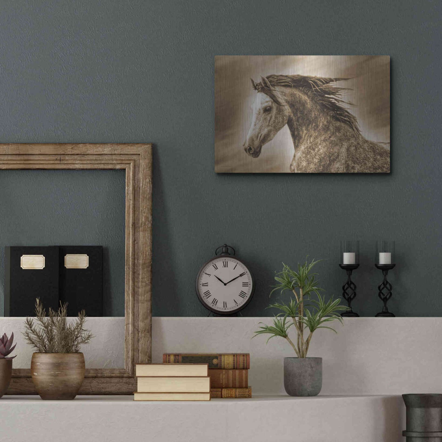 Luxe Metal Art 'Addie Gray' by Kari Brooks, Metal Wall Art,16x12