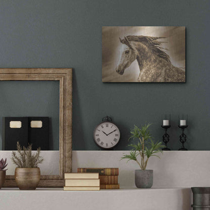 Luxe Metal Art 'Addie Gray' by Kari Brooks, Metal Wall Art,16x12