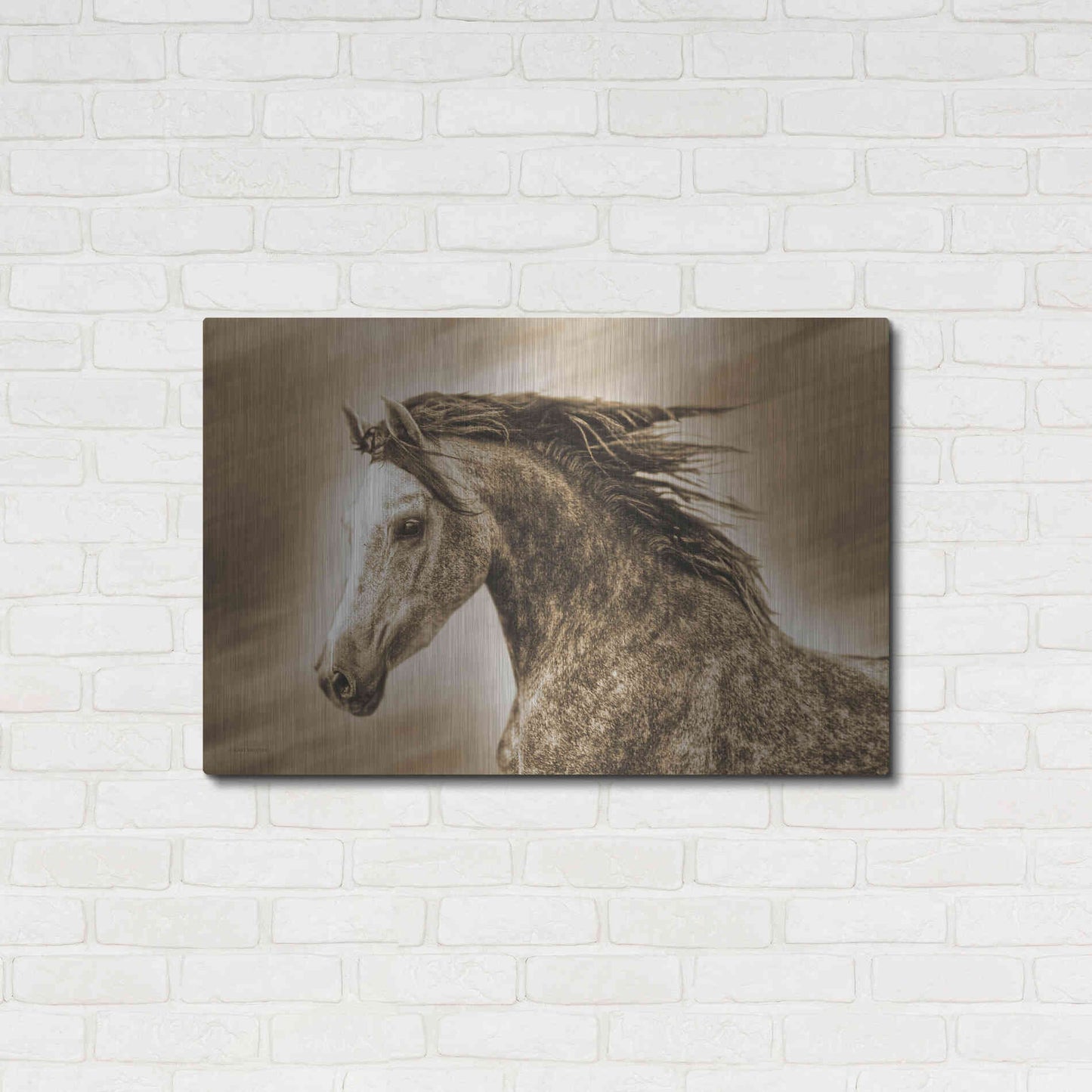 Luxe Metal Art 'Addie Gray' by Kari Brooks, Metal Wall Art,36x24