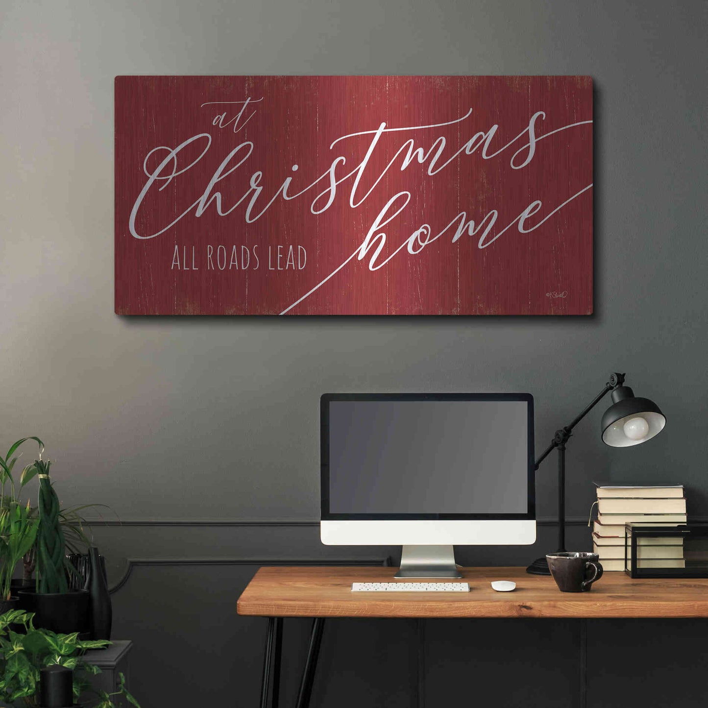 Luxe Metal Art 'At Christmas' by Kate Sherrill, Metal Wall Art,48x24