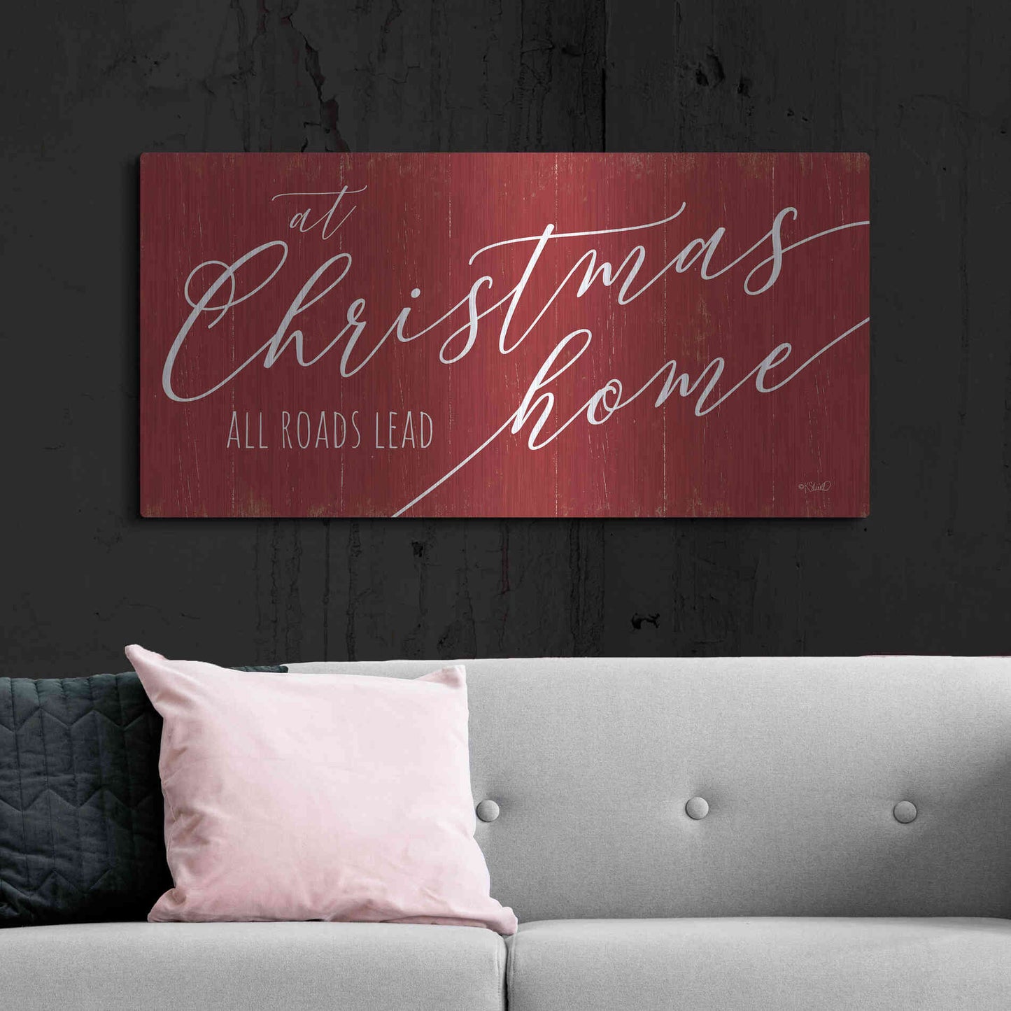 Luxe Metal Art 'At Christmas' by Kate Sherrill, Metal Wall Art,48x24