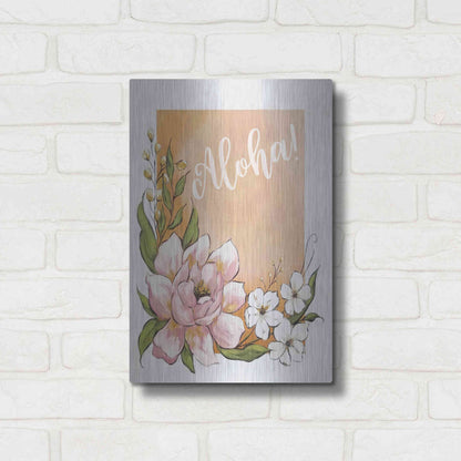 Luxe Metal Art 'Aloha' by Michele Norman, Metal Wall Art,12x16
