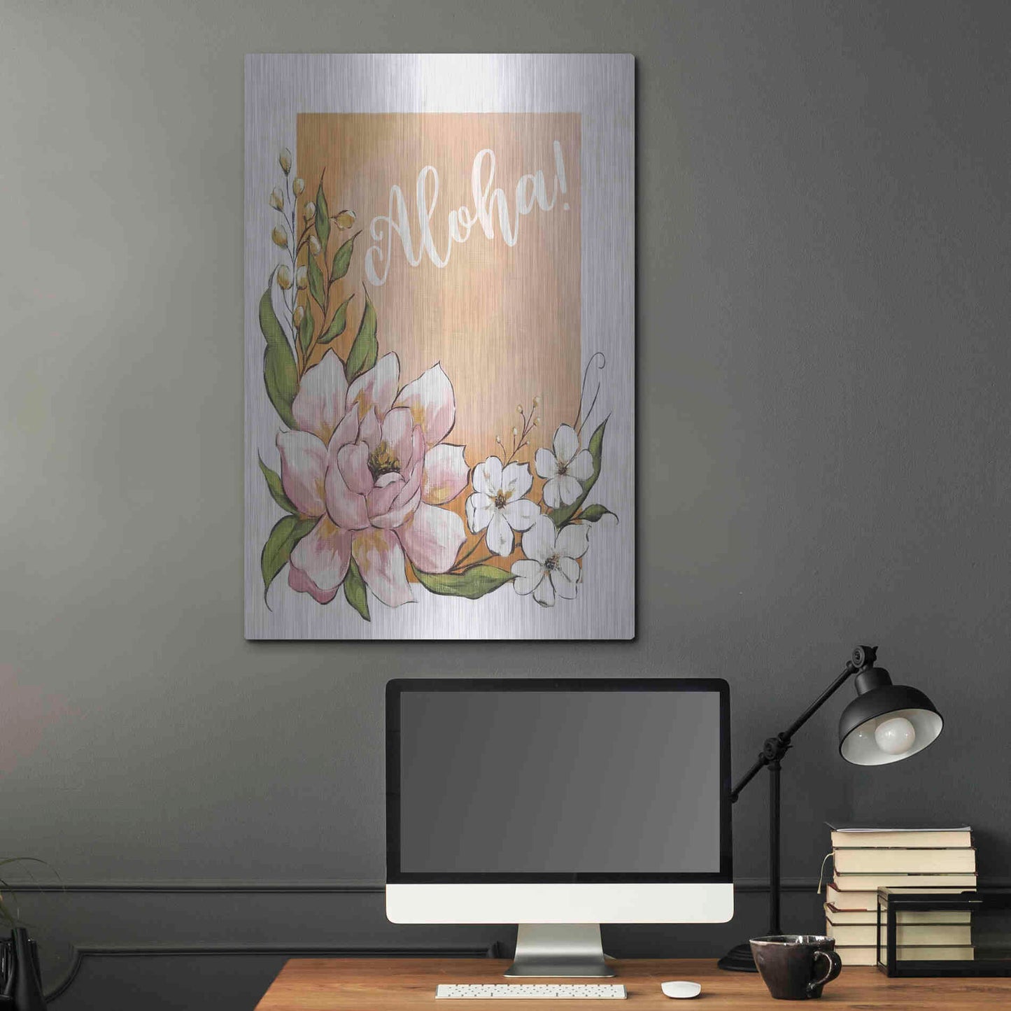 Luxe Metal Art 'Aloha' by Michele Norman, Metal Wall Art,24x36