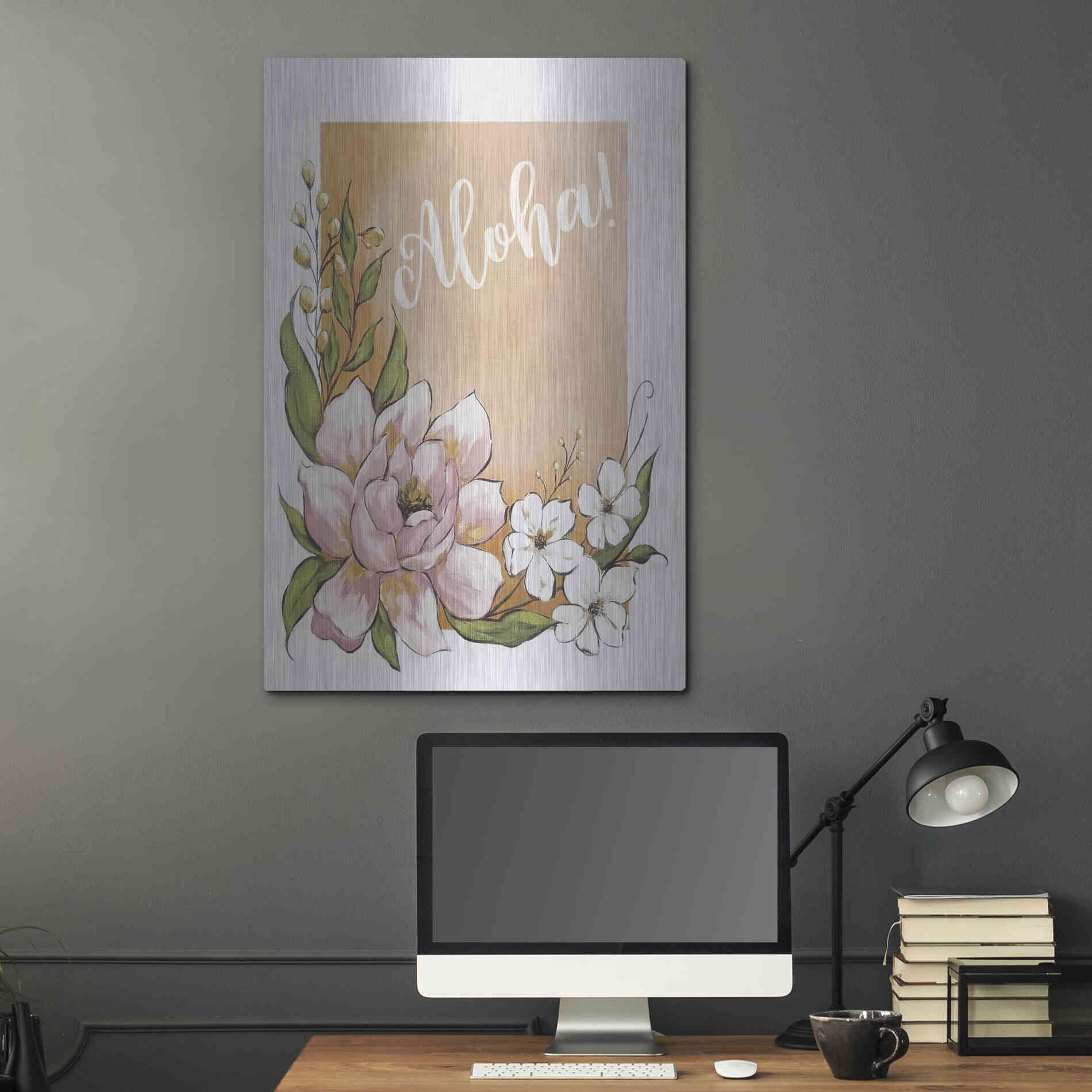 Luxe Metal Art 'Aloha' by Michele Norman, Metal Wall Art,24x36