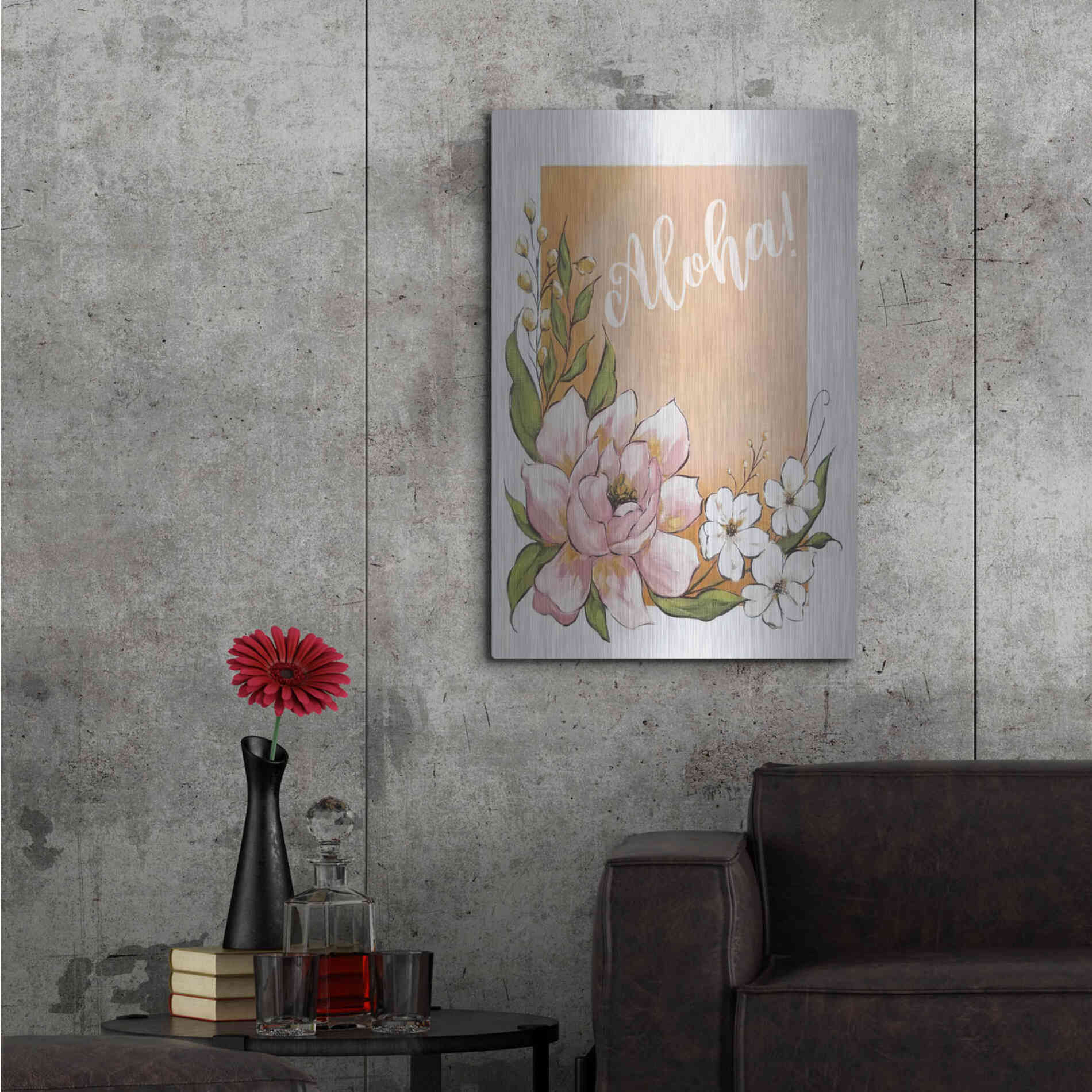 Luxe Metal Art 'Aloha' by Michele Norman, Metal Wall Art,24x36