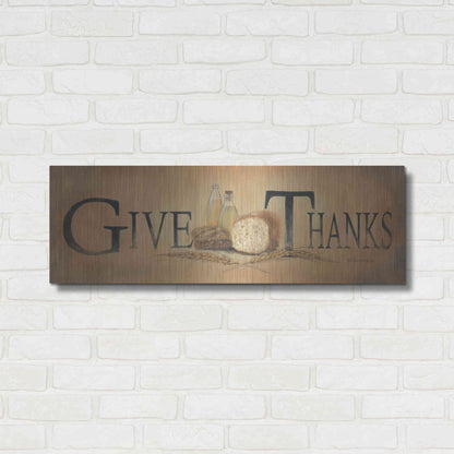 Luxe Metal Art 'Give Thanks' by Pam Britton, Metal Wall Art,36x12