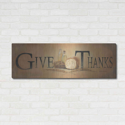 Luxe Metal Art 'Give Thanks' by Pam Britton, Metal Wall Art,48x16