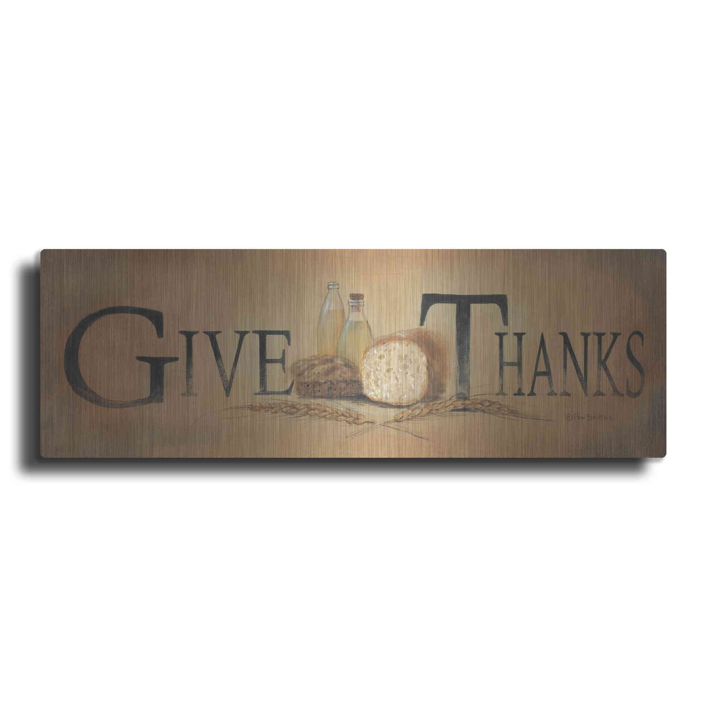 Luxe Metal Art 'Give Thanks' by Pam Britton, Metal Wall Art