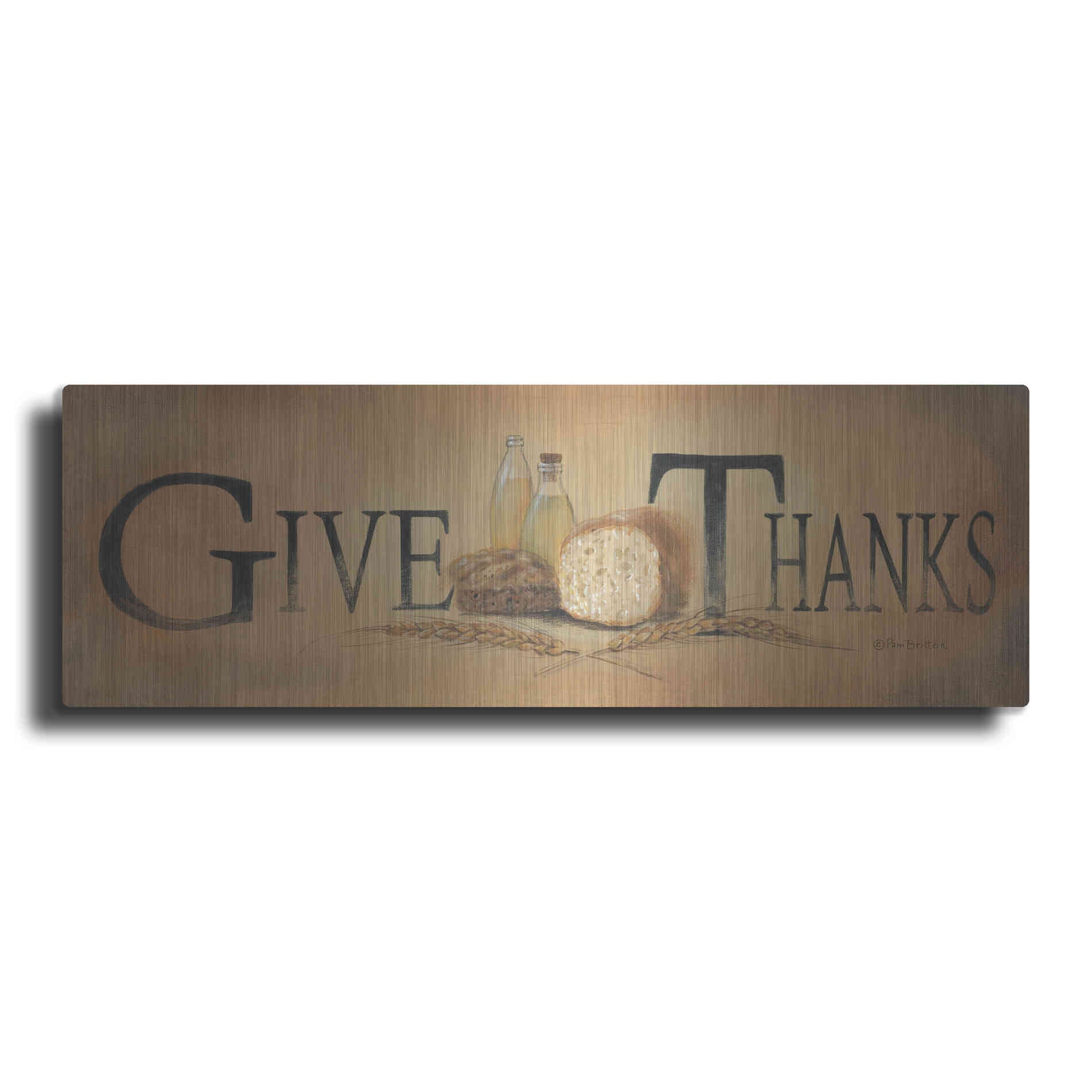 Luxe Metal Art 'Give Thanks' by Pam Britton, Metal Wall Art