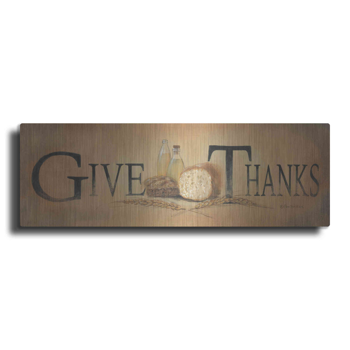 Luxe Metal Art 'Give Thanks' by Pam Britton, Metal Wall Art