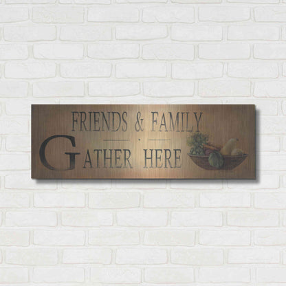 Luxe Metal Art 'Friends & Family' by Pam Britton, Metal Wall Art,36x12