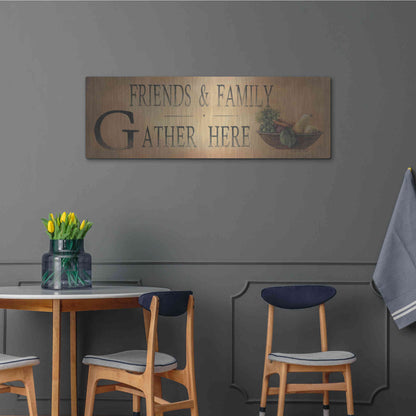 Luxe Metal Art 'Friends & Family' by Pam Britton, Metal Wall Art,48x16