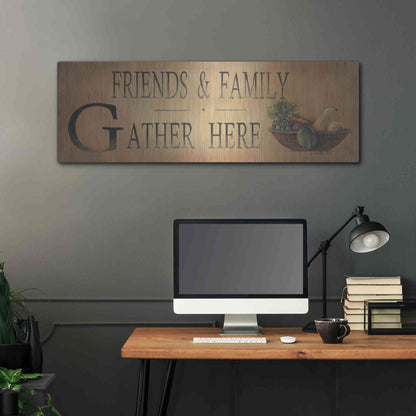 Luxe Metal Art 'Friends & Family' by Pam Britton, Metal Wall Art,48x16