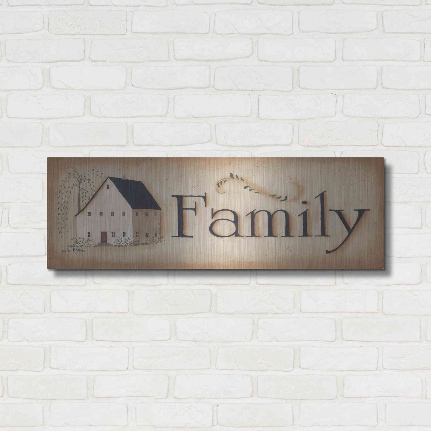 Luxe Metal Art 'Family' by Pam Britton, Metal Wall Art,36x12