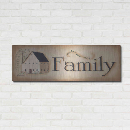 Luxe Metal Art 'Family' by Pam Britton, Metal Wall Art,48x16