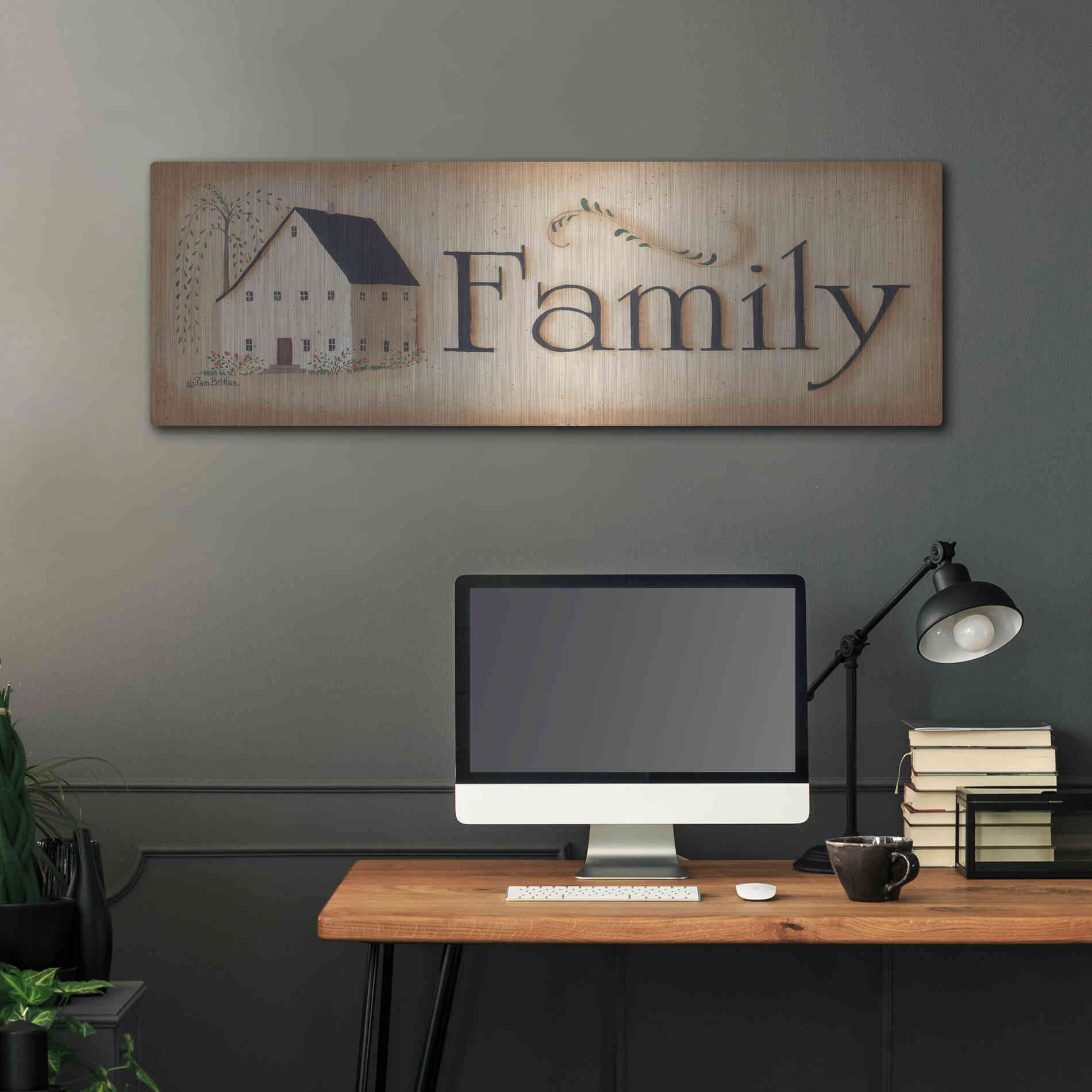 Luxe Metal Art 'Family' by Pam Britton, Metal Wall Art,48x16