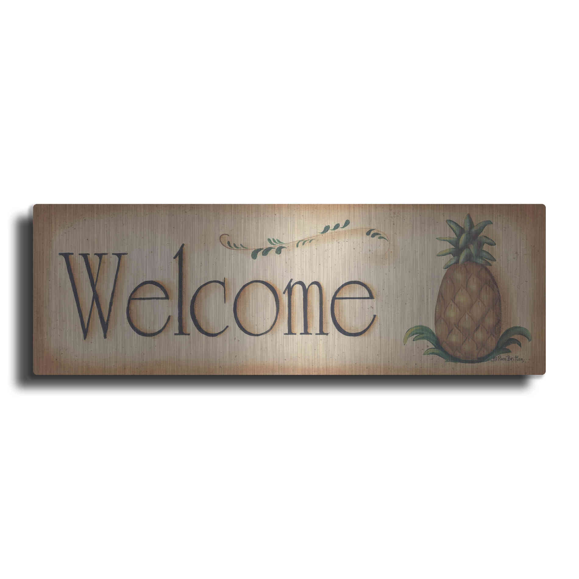 Luxe Metal Art 'Welcome' by Pam Britton, Metal Wall Art