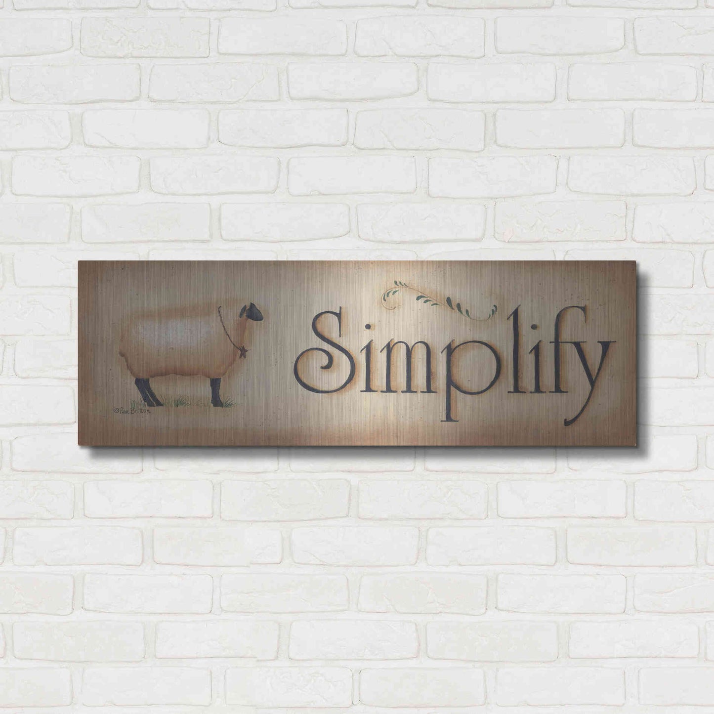 Luxe Metal Art 'Simplify' by Pam Britton, Metal Wall Art,36x12