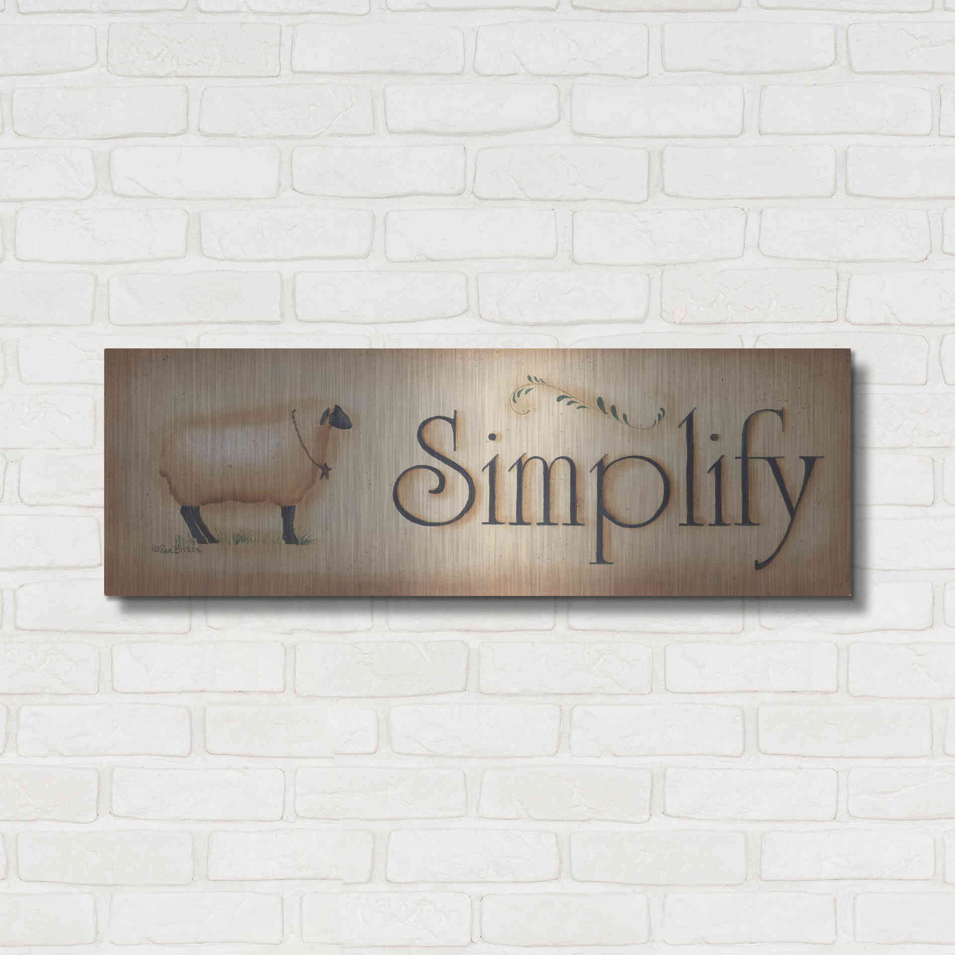 Luxe Metal Art 'Simplify' by Pam Britton, Metal Wall Art,36x12