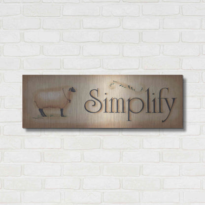 Luxe Metal Art 'Simplify' by Pam Britton, Metal Wall Art,36x12