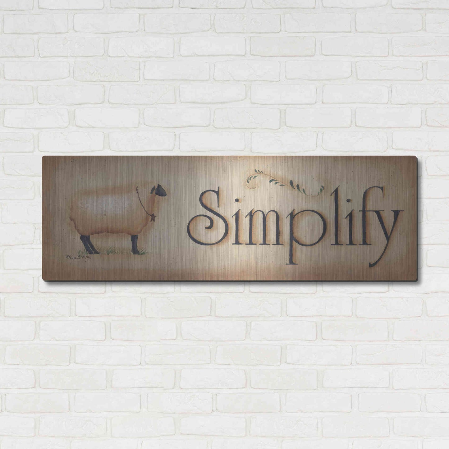 Luxe Metal Art 'Simplify' by Pam Britton, Metal Wall Art,48x16