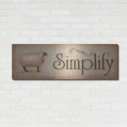 Luxe Metal Art 'Simplify' by Pam Britton, Metal Wall Art,48x16
