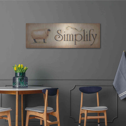 Luxe Metal Art 'Simplify' by Pam Britton, Metal Wall Art,48x16