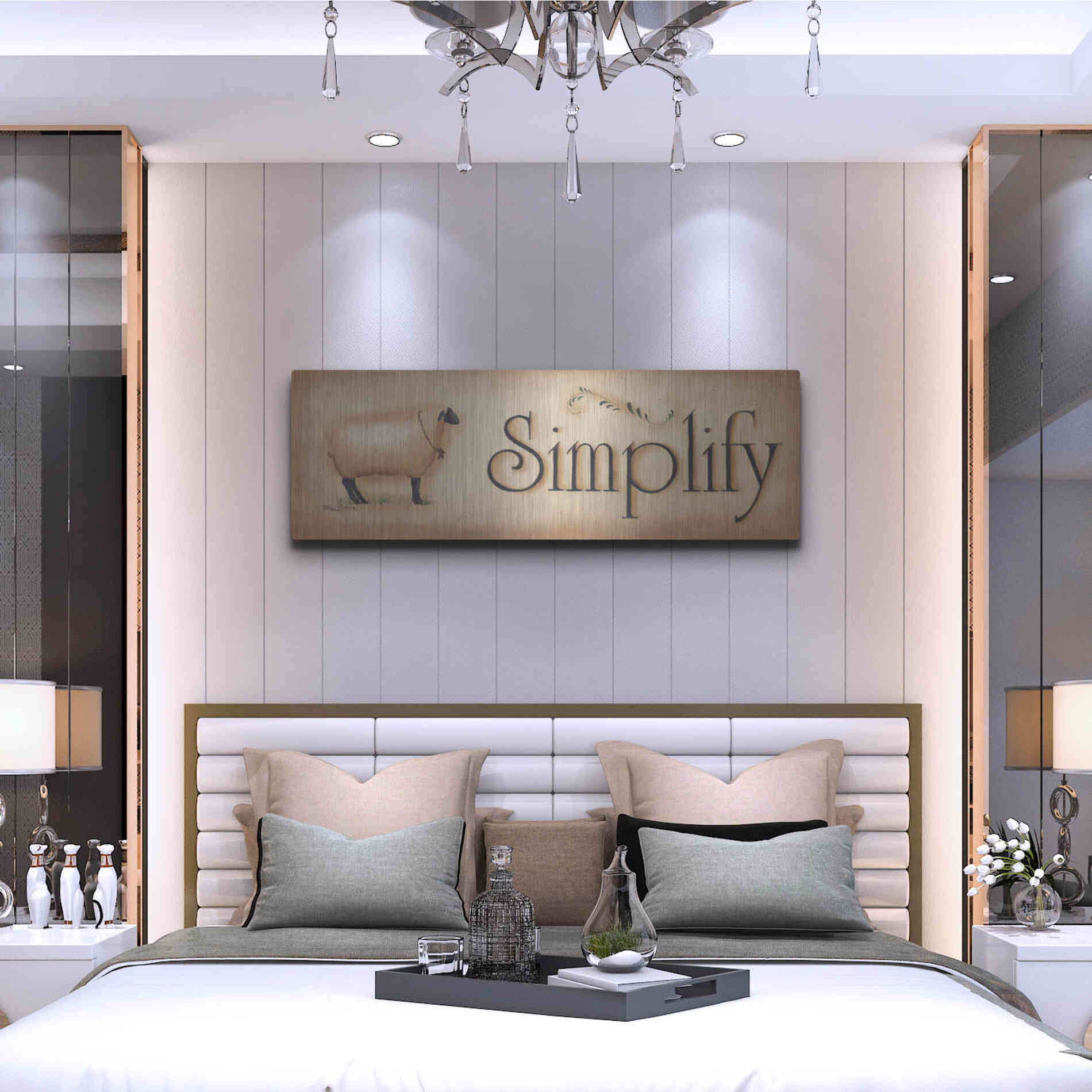 Luxe Metal Art 'Simplify' by Pam Britton, Metal Wall Art,48x16