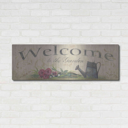 Luxe Metal Art 'Welcome to the Garden' by Pam Britton, Metal Wall Art,48x16