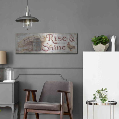 Luxe Metal Art 'Rise & Shine' by Pam Britton, Metal Wall Art,36x12