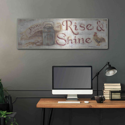 Luxe Metal Art 'Rise & Shine' by Pam Britton, Metal Wall Art,48x16