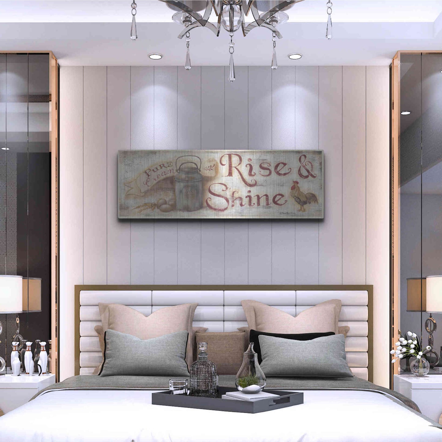 Luxe Metal Art 'Rise & Shine' by Pam Britton, Metal Wall Art,48x16