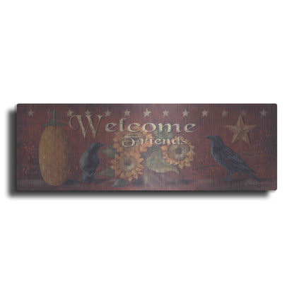 Luxe Metal Art 'Welcome Friends' by Pam Britton, Metal Wall Art