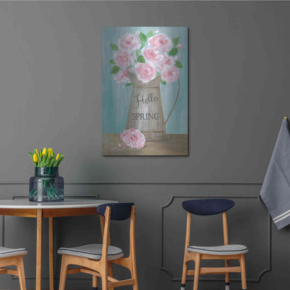 Luxe Metal Art 'Hello Spring Roses' by Pam Britton, Metal Wall Art,24x36