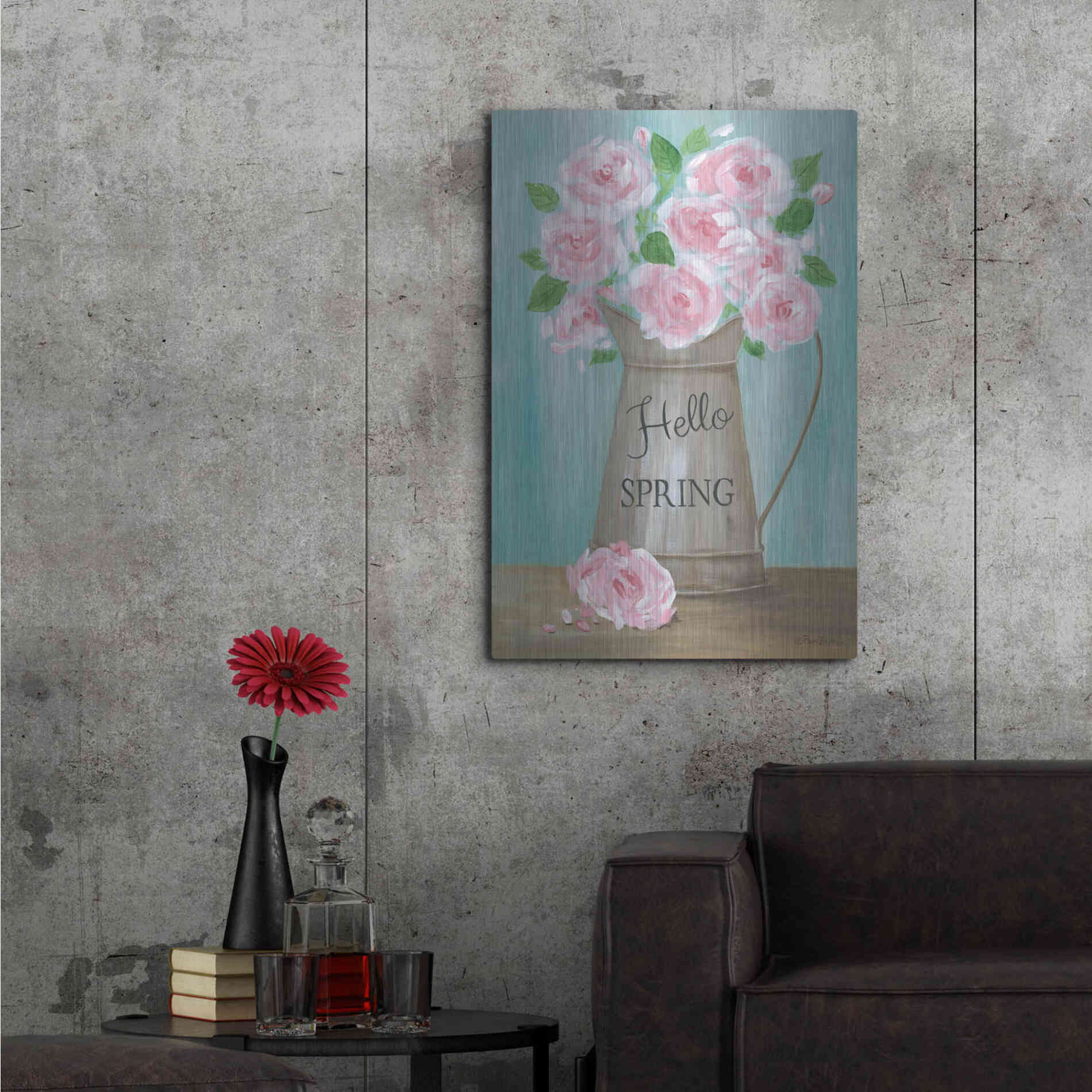 Luxe Metal Art 'Hello Spring Roses' by Pam Britton, Metal Wall Art,24x36