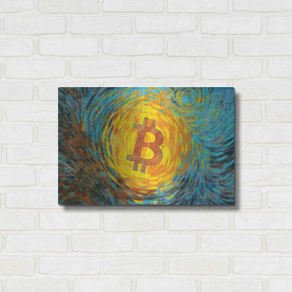 Luxe Metal Art 'Van Gogh Bitcoin' by Katalina, Metal Wall Art,24x16
