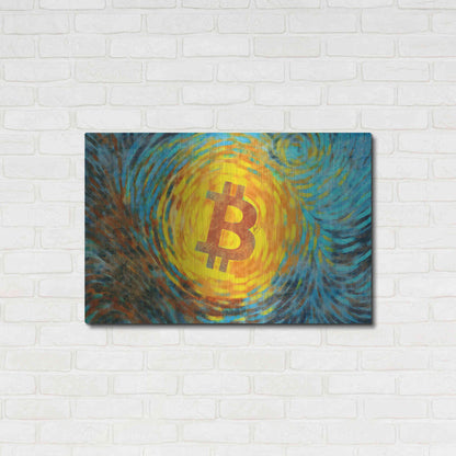 Luxe Metal Art 'Van Gogh Bitcoin' by Katalina, Metal Wall Art,36x24