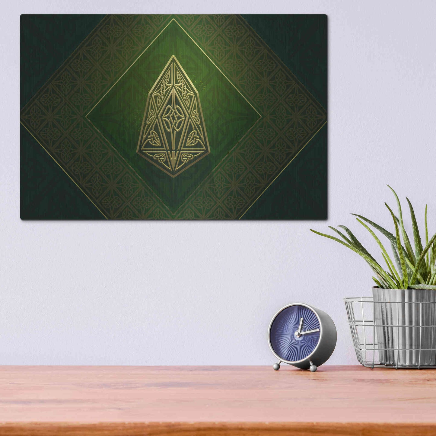 Luxe Metal Art 'Celtic Knot EOS Crypto' by Katalina, Metal Wall Art,16x12
