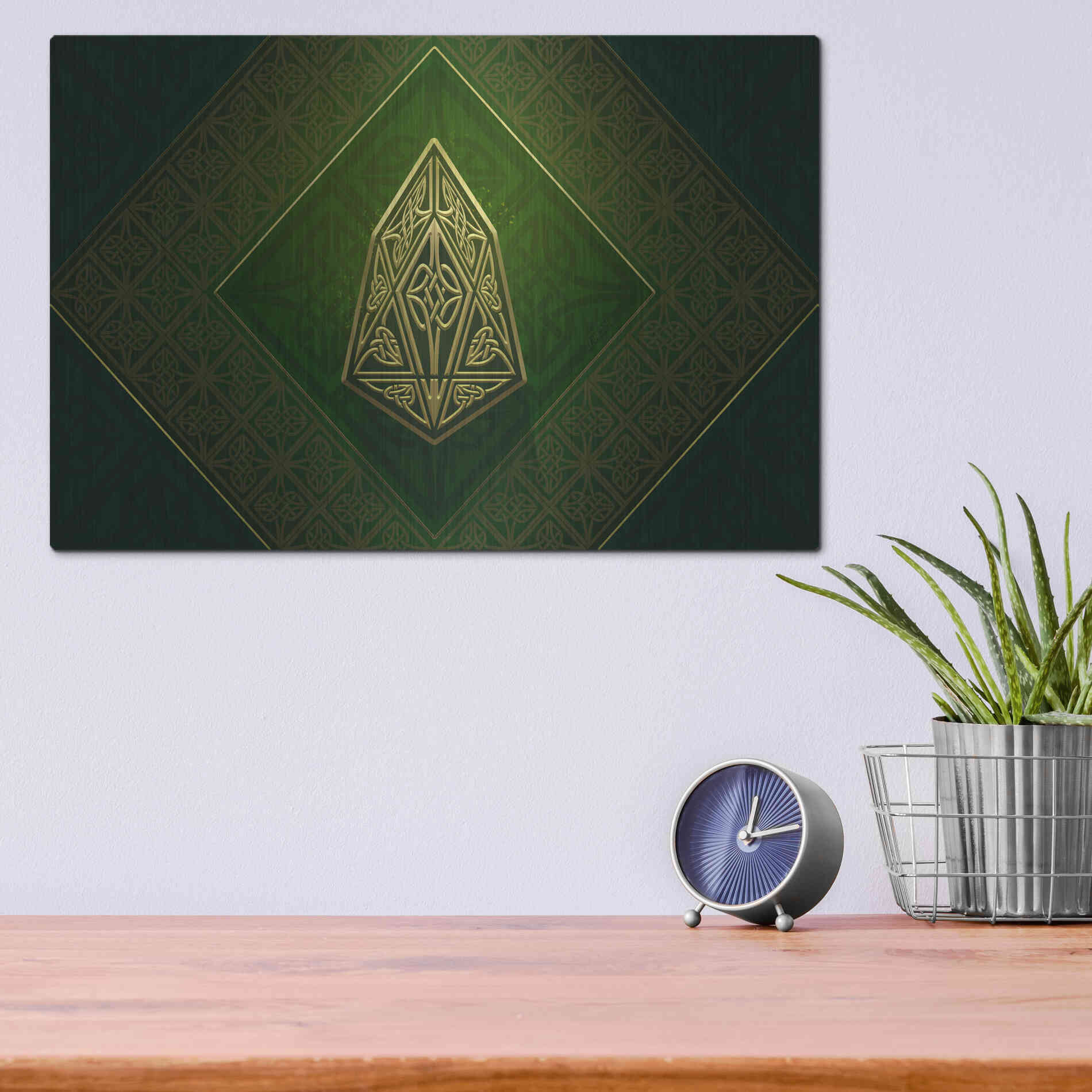 Luxe Metal Art 'Celtic Knot EOS Crypto' by Katalina, Metal Wall Art,16x12