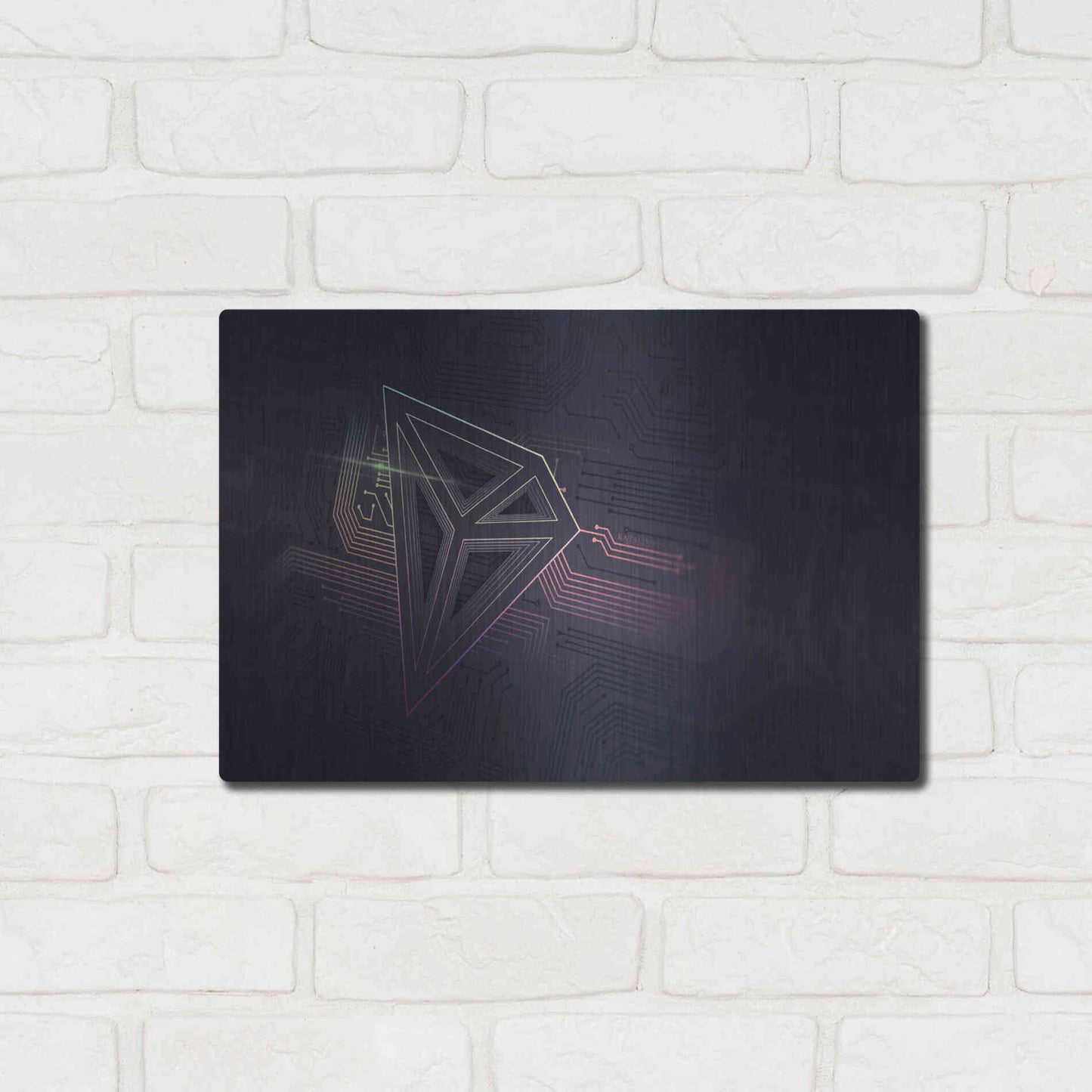 Luxe Metal Art 'Crypto-Tron' by Katalina, Metal Wall Art,16x12