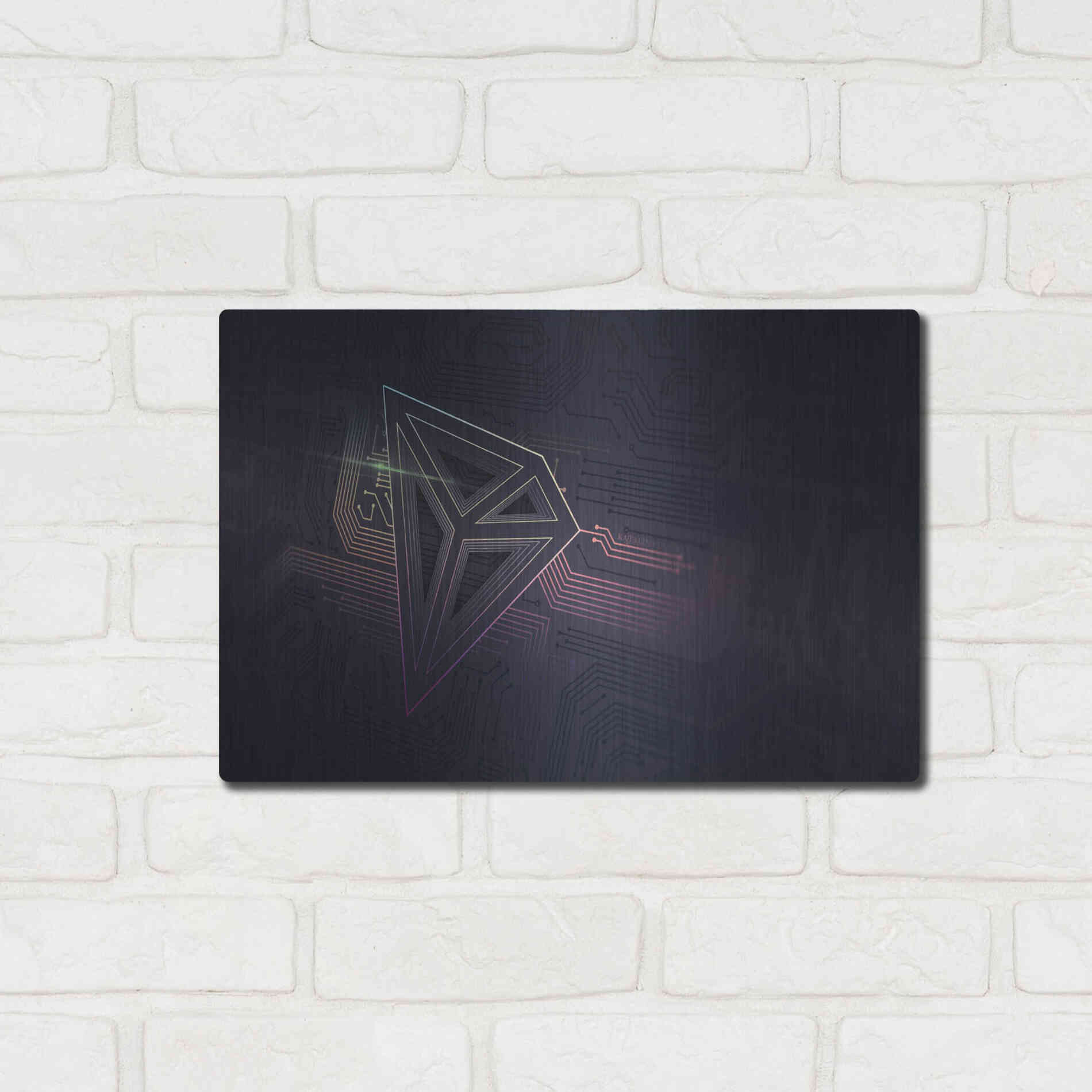 Luxe Metal Art 'Crypto-Tron' by Katalina, Metal Wall Art,16x12