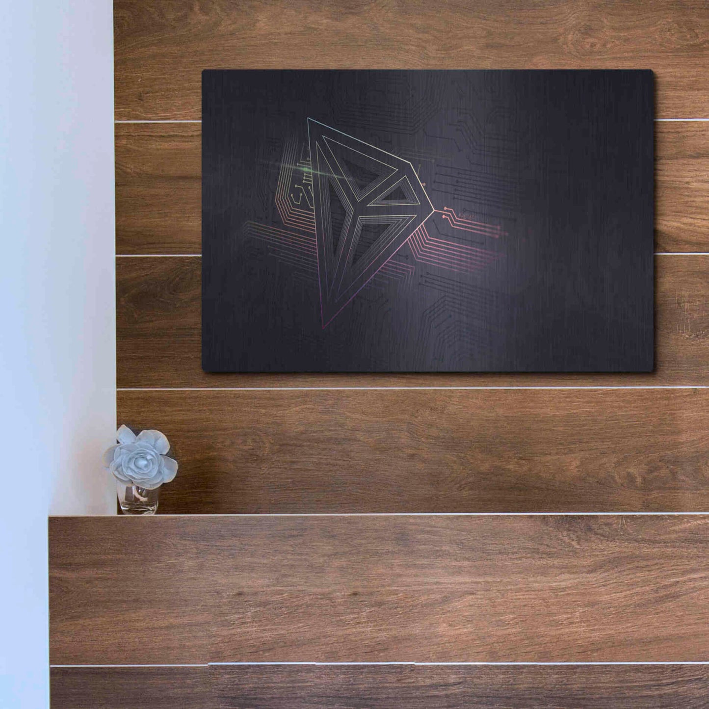 Luxe Metal Art 'Crypto-Tron' by Katalina, Metal Wall Art,16x12