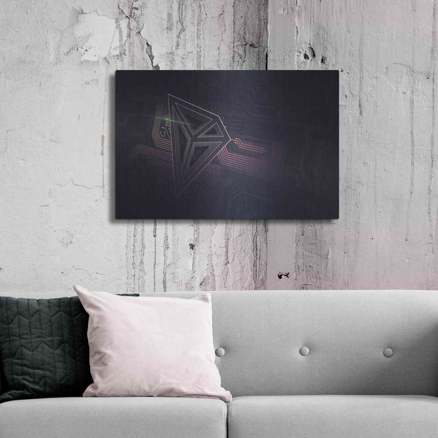 Luxe Metal Art 'Crypto-Tron' by Katalina, Metal Wall Art,36x24