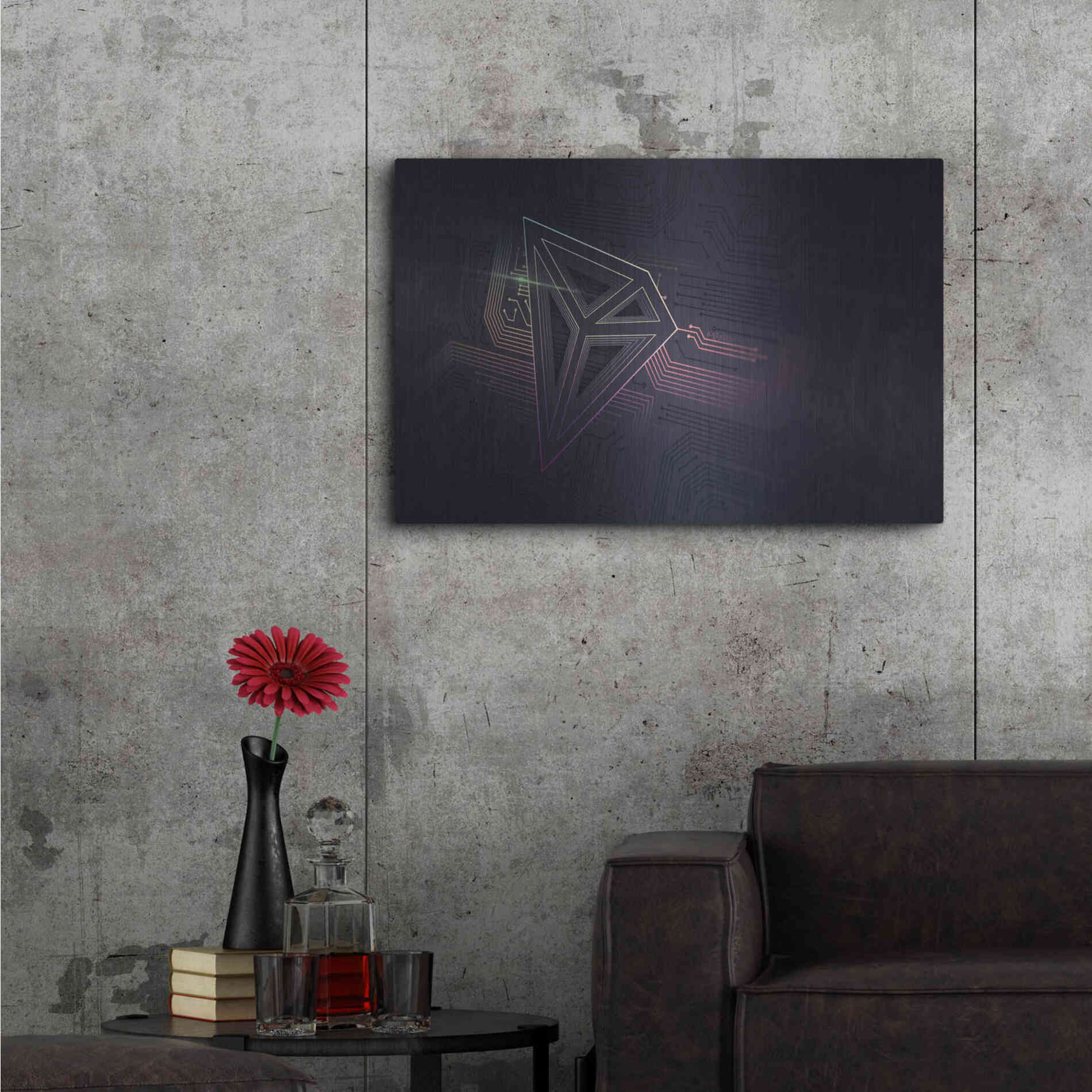 Luxe Metal Art 'Crypto-Tron' by Katalina, Metal Wall Art,36x24