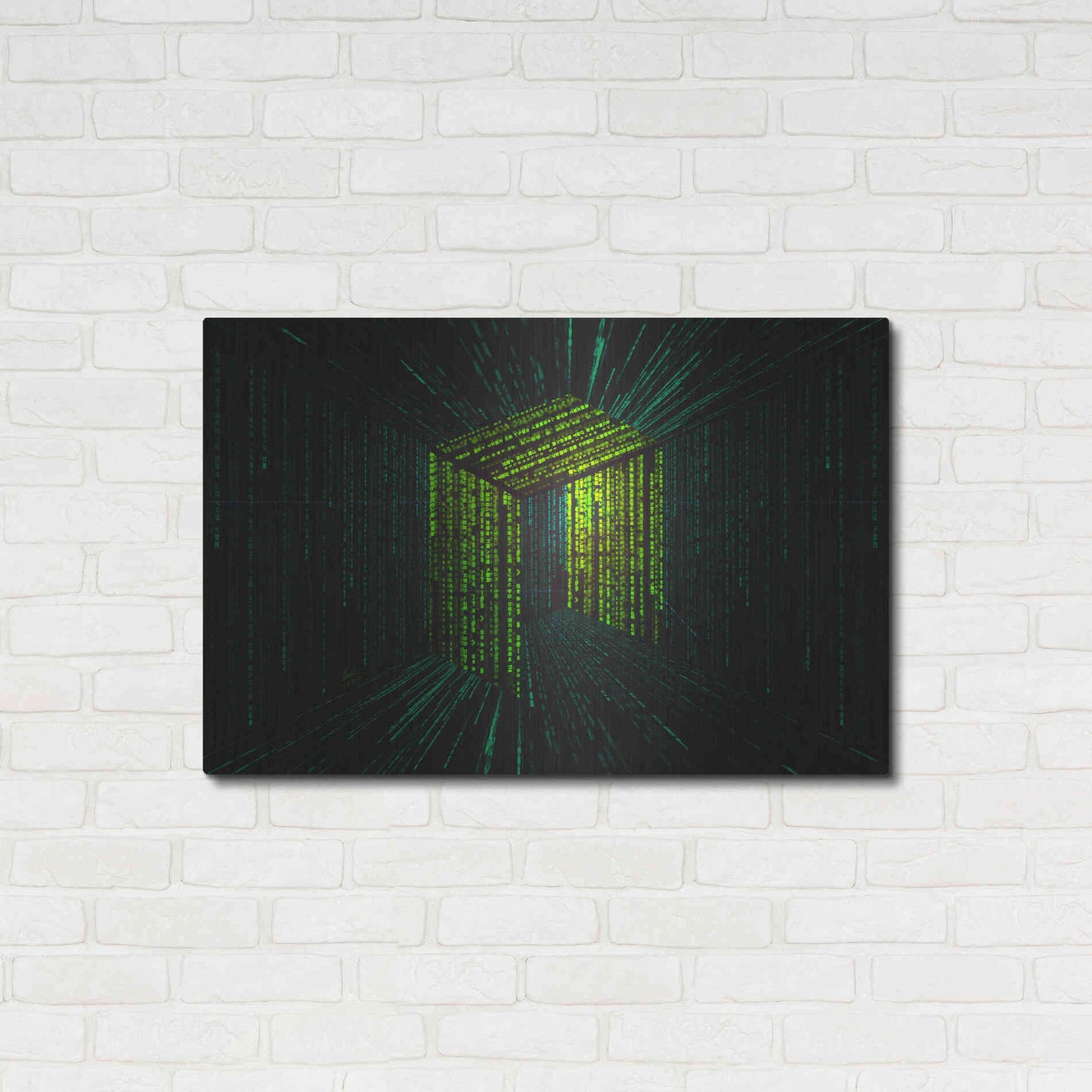 Luxe Metal Art 'Digital Rain Neo Crypto' by Katalina, Metal Wall Art,36x24